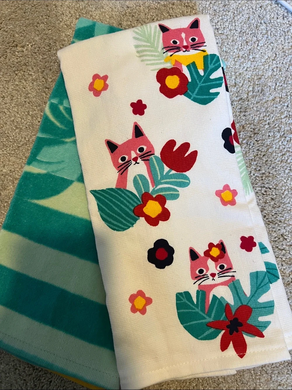Set of 2 Cat Kitchen Towels